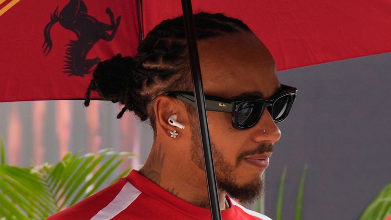 Ferrari driver Lewis Hamilton (AP Photo/Aijaz Rahi)
