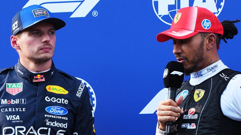 Max Verstappen and Lewis Hamilton (Getty)
