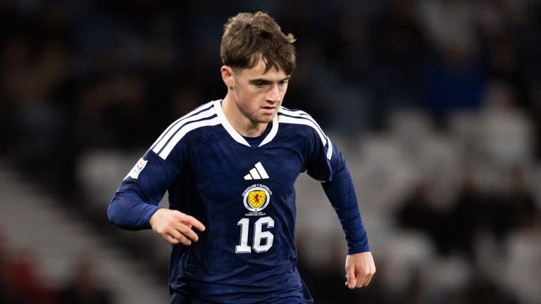Findlay Curtis came off the bench at Hampden Park after being recalled from the U21s