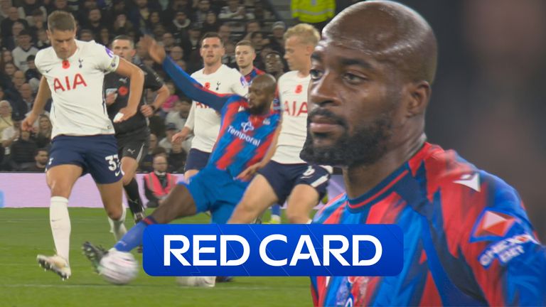 Jean-Philippe Mateta sent off for Palace vs Spurs
