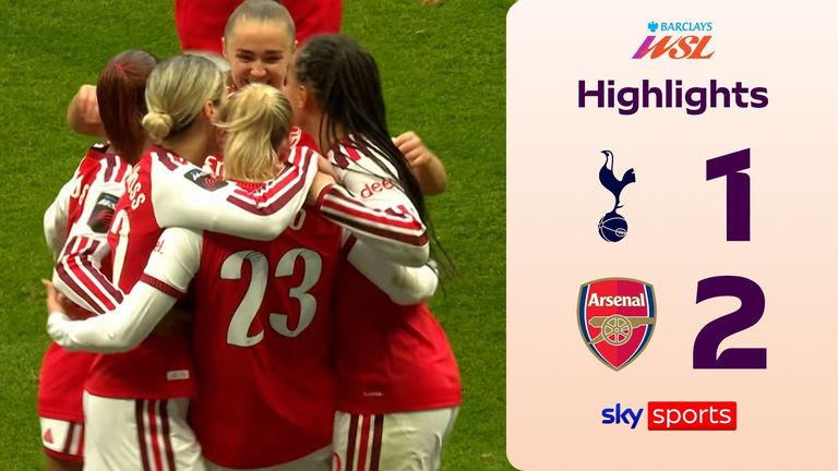 Highlights of the Women's Super League match between Tottenham and Arsenal.