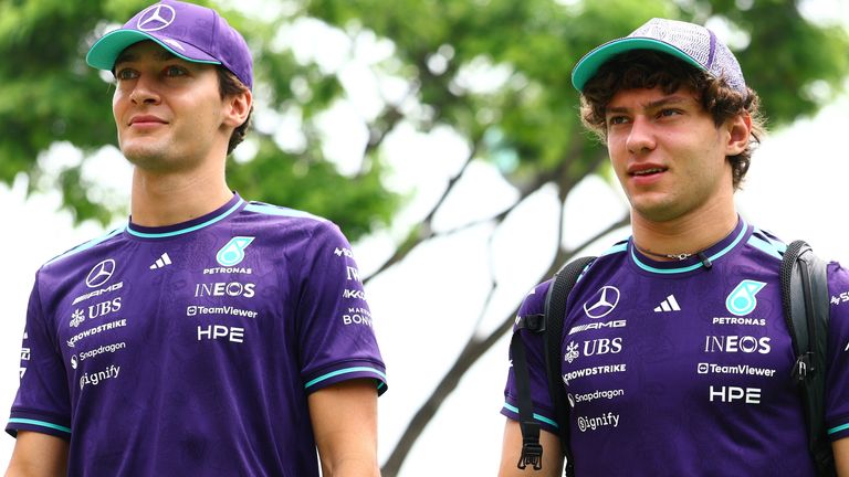 George Russell and Kimi Antonelli
