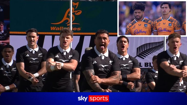 The All Blacks delivered their famous haka ahead of their second Bledisloe Cup Test against Australia.
New Zealand performed the iconic haka before taking on Australia in the second Test of the Bledisloe Cup.