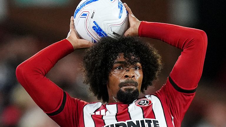 Sheffield United's Hamza Choudhury takes a throw