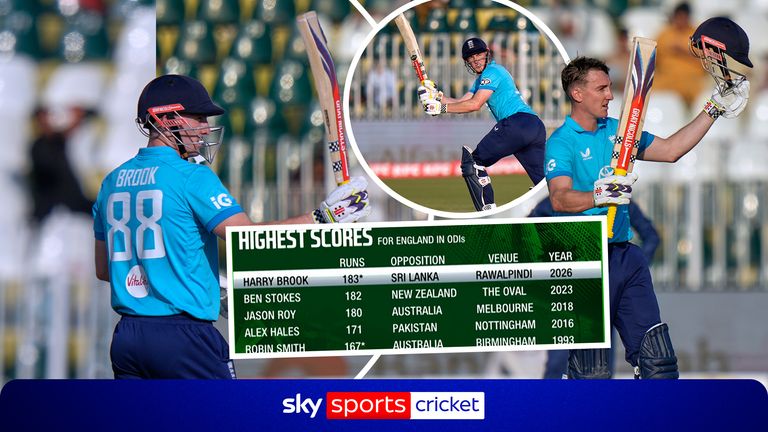 Harry Brook rewrites the record books, becoming the fastest player to reach an ODI double century before finishing on 202, the highest individual score ever recorded by an England batter in the format.
