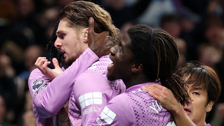 Jack Rudoni celebrates scoring for Coventry vs Spurs