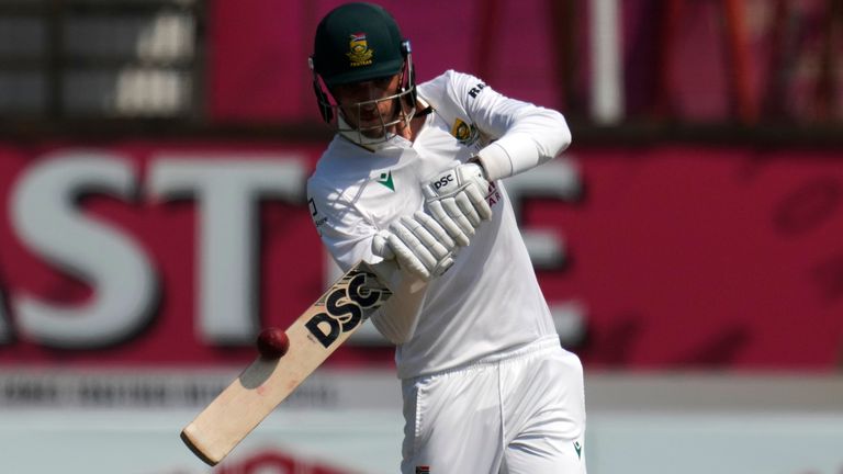South Africa's Jansen plays a high ball