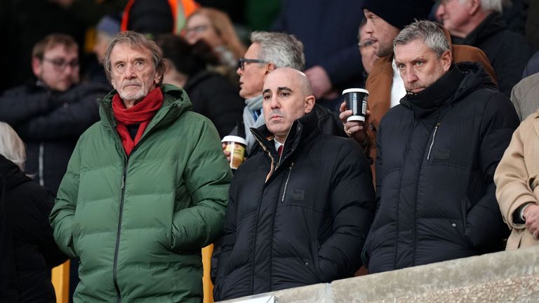 Sir Jim Ratcliffe, Omar Berrada (centre) and Jason Wilcox