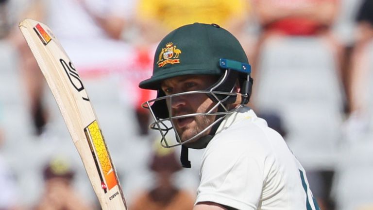 Josh Inglis struck his second Test hundred on day three of the third Test