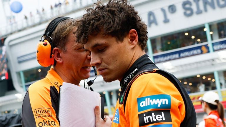 Lando Norris on the grid at the Singapore GP