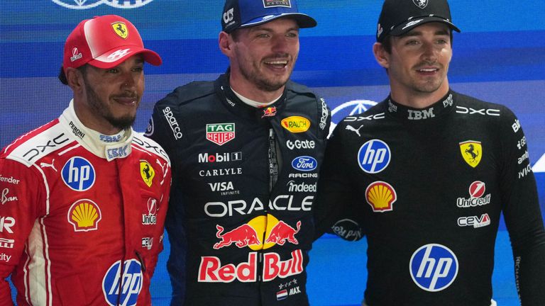 The top three qualifiers at the Singapore Grand Prix