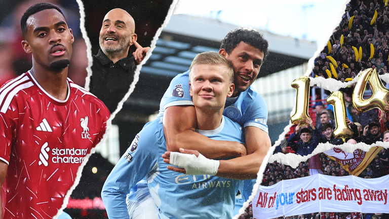 Image including Gravenberch, Maresca, Haaland and fans from Liverpool vs Man City on October 11, 2026 at Anfield