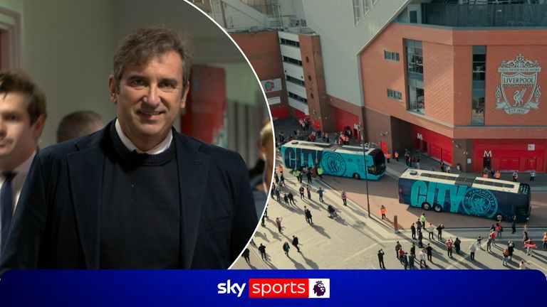 Man City arrive at Anfield