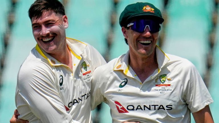 Matt Renshaw (left) added two second-innings wickets to his 190 and 82 with the bat in Australia's impressive first-Test win in Durban