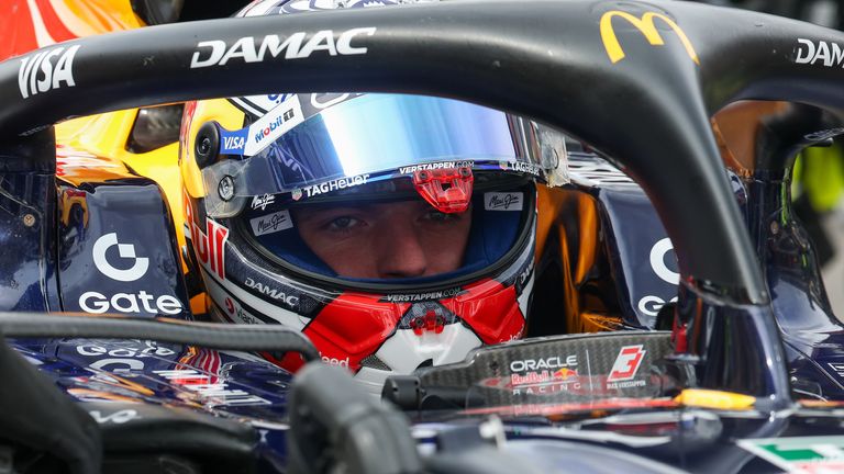 AUSTIN, TX - OCTOBER 25: Max Verstappen (3) of the Netherlands and Oracle Red Bull Racing in the car as he enters the grid the Formula 1 MSC Cruises United States Grand Prix on October 25, 2026, at Circuit of The Americas in Austin, Texas.(Photo by David Buono/Icon Sportswire) (Icon Sportswire via AP Images)