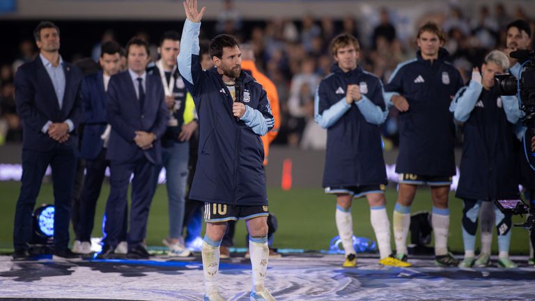 Messi addressed the crowd after his final match