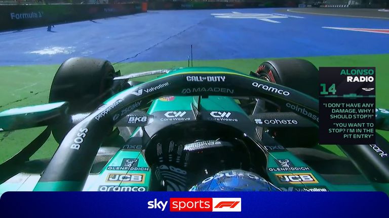 Aston Martin's Fernando Alonso wasn't best pleased after his failure saw him exit in Q1 at the Mexico City Grand Prix.