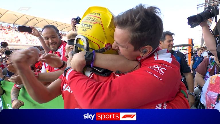 Lewis Hamilton edged out George Russell to become the oldest person to claim pole position since 1982.