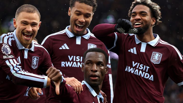 Nicolas Jackson celebrates his match-winning goal with team-mates