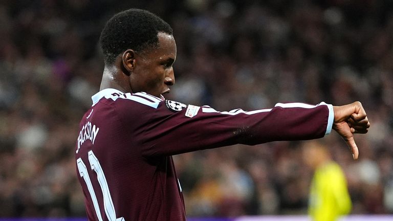 Aston Villa striker Nicolas Jackson scored two goals in the first half against Fenerbahce in the Champions League
