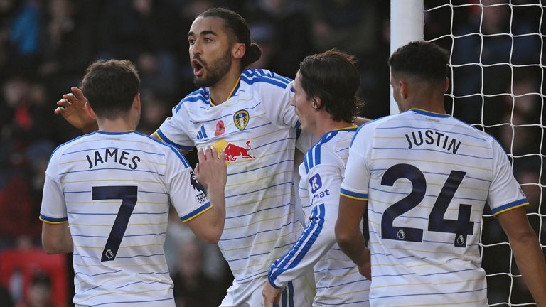 Dominic Calvert-Lewin reacts after his first-half strike is ruled out by VAR