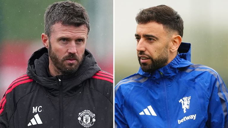 Michael Carrick and Bruno Fernandes