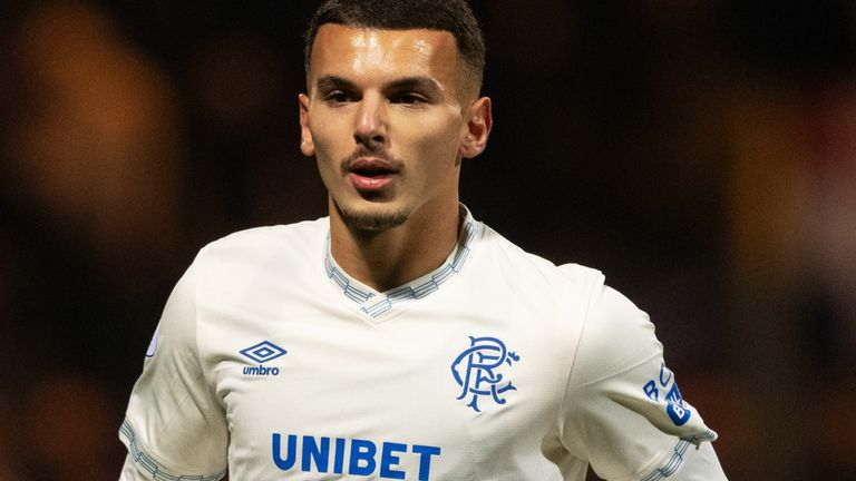 DUNDEE, SCOTLAND - OCTOBER 17: Rangers Badredine Bouanani during a William Hill Premiership match between Dundee and Rangers at Dens Park Stadium, on October 17, 2026, in Dundee, Scotland. (Photo by Craig Foy / SNS Group)