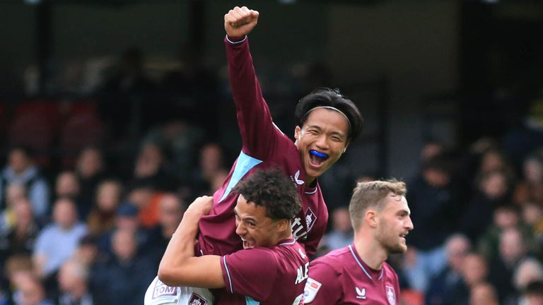Reo Hatate scored Burnley's third at Vicarage Road