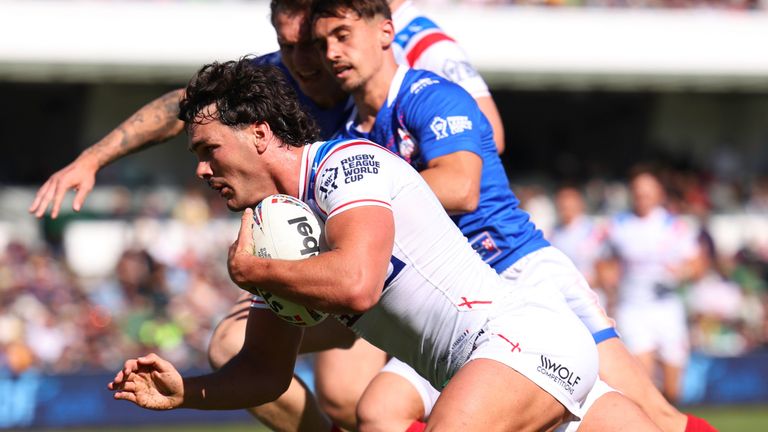 Herbie Farnworth scored a first-half hat-trick as England demolished France