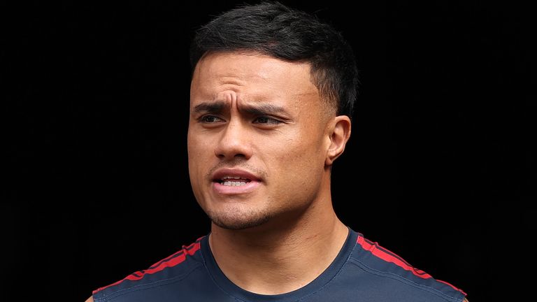 SYDNEY, AUSTRALIA - OCTOBER 03: Spencer Leniu of the Roosters walks out of the tunnel before a Sydney Roosters NRL captain's run at Accor St