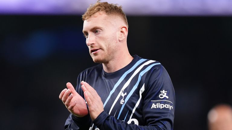Tottenham Hotspur's Dejan Kulusevski warming up