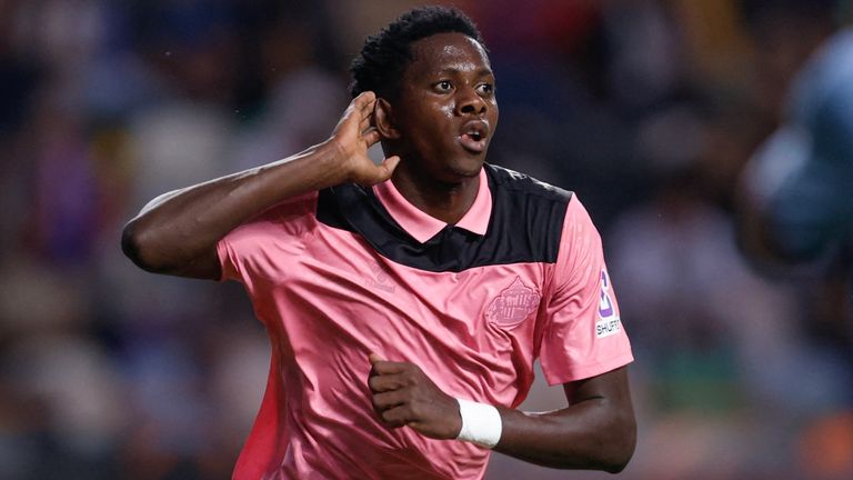 Sunderland midfielder Jules Ahoka celebrates his equaliser