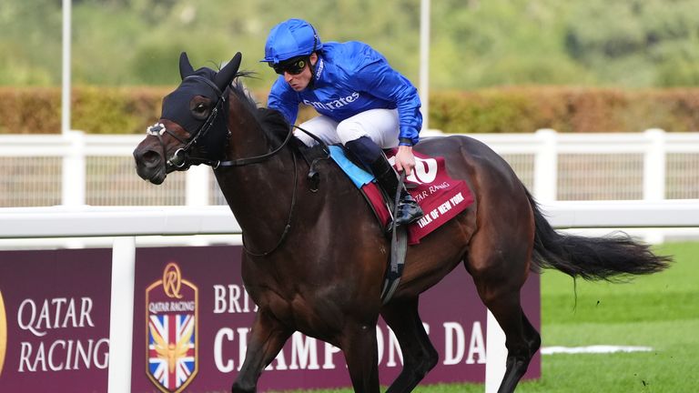 William Buick on Talk of New York wins the Queen Elizabeth II Stakes (Sponsored By Qatar Racing) (Group 1) at Ascot