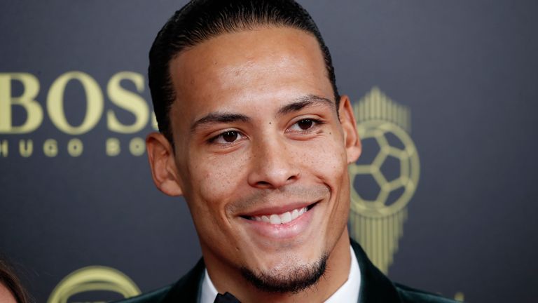 Van Dijk at the Ballon d'Or ceremony in 2019 when he narrowly missed out on the award