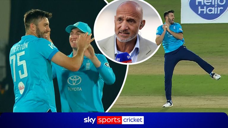 Jamie Overton removes Avishka Fernando just short of a century moments after Sky Sports pundit and former England batter Mark Butcher called for a wicket.