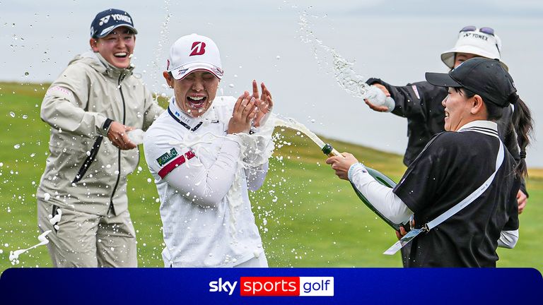 Yuri Yoshida clebrates winning the LPGA BMW Championship