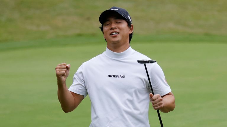 October 25, 2026, Cheonan, Chungnam, SOUTH KOREA: Oct 25, 2026-Cheonan, South Korea-Yuto KATSURAGAWA of Japan win ceremony after final round on 18th Green during a DP World Tour Genesis Championship Final Round at Woo Jeong Hills CC in Cheonan, South