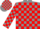 Silk - grey, Red Blocks