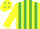 Silk - Yellow and Emerald Green stripes, Yellow sleeves, Yellow cap, Emerald Green diamonds