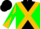 Silk - Black, Gold cross belts, Gold and Green Diagonally Quartered S