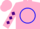 Silk - Pink, Purple 'L' In Blue Circle, Purple Diamonds on sleeves