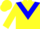 Silk - Yellow, Blue chevron, Yellow and Blue Diagonally Quartere