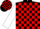 Silk - Black, Red Dice Emblem, Red Blocks on White Sleeves, Black Ca