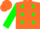 Silk - Orange, Green spots, Orange WSF on Green Sleeves