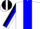 Silk - White, Black & White Emblem on Blue Panel, Black & Blue Stripe on Sleeves