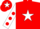 Silk - RED, white star, white sleeves, red spots, red cap, white star