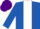 Silk - Royal Blue, White stripe, Purple cap