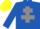Silk - Royal Blue, Grey Cross of Lorraine, Yellow cap