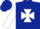 Silk - Dark Blue, White Maltese Cross, White Sleeves, Blue and Wh