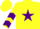 Silk - Yellow, Purple Star, Purple Chevrons on Sleeves